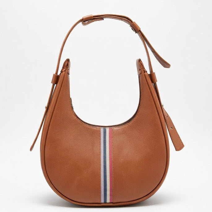 Brown Kikoi Crescent Shoulder Bag