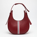 Burgundy Kikoi Crescent Shoulder Bag